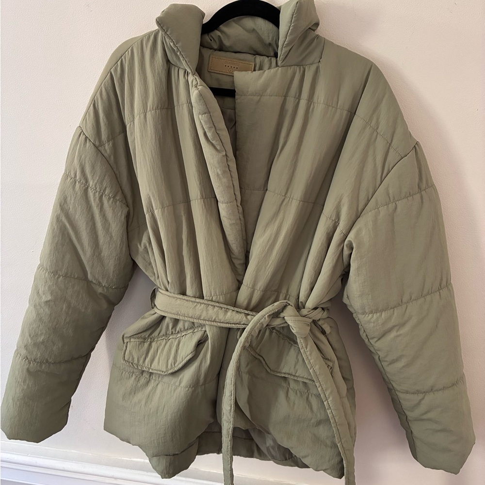Blank NYC Sage Green Puffer Jacket